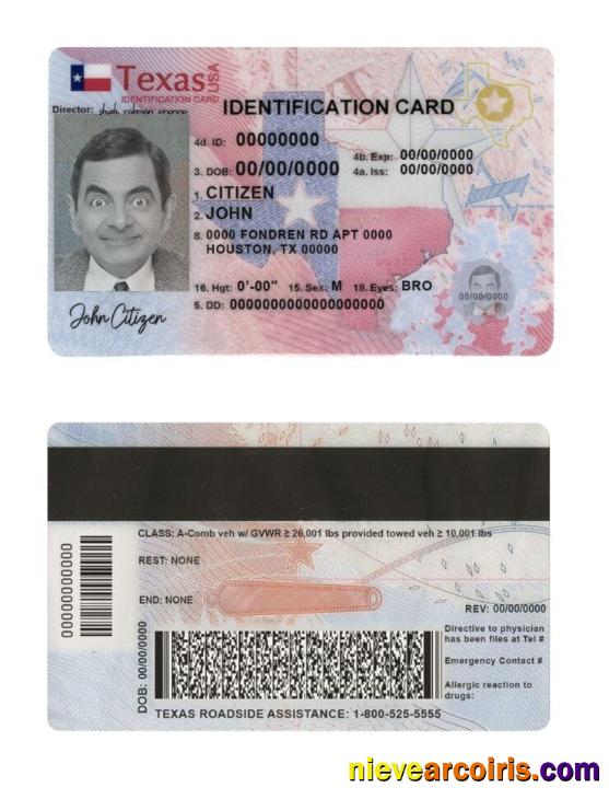 USA Texas state ID card, 2020 – present 1